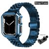 TPU Protector Case+Metal Strap For Apple Watch Ultra Band 49mm 45mm 44mm 41mm 40/38 Stainless steel Bracelet series 3 5 6 se 7 8