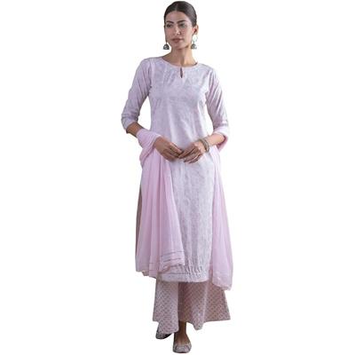Libas Women's Rayon Kurta Set (5716_Pink