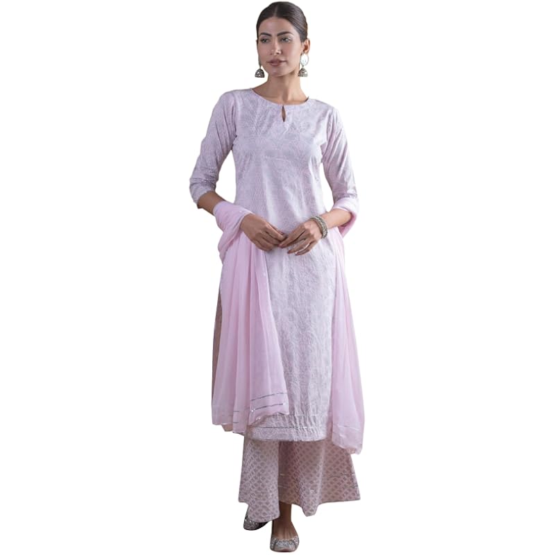 Libas Women's Rayon Kurta Set (5716_Pink