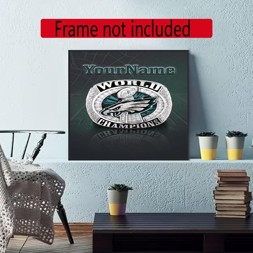Philadelphia Eagles Personalized Text Diamond Painting Round Diamond Mosaic Rhinestones Diamond Embroidery Craft Kit Wall Decor Without Frame