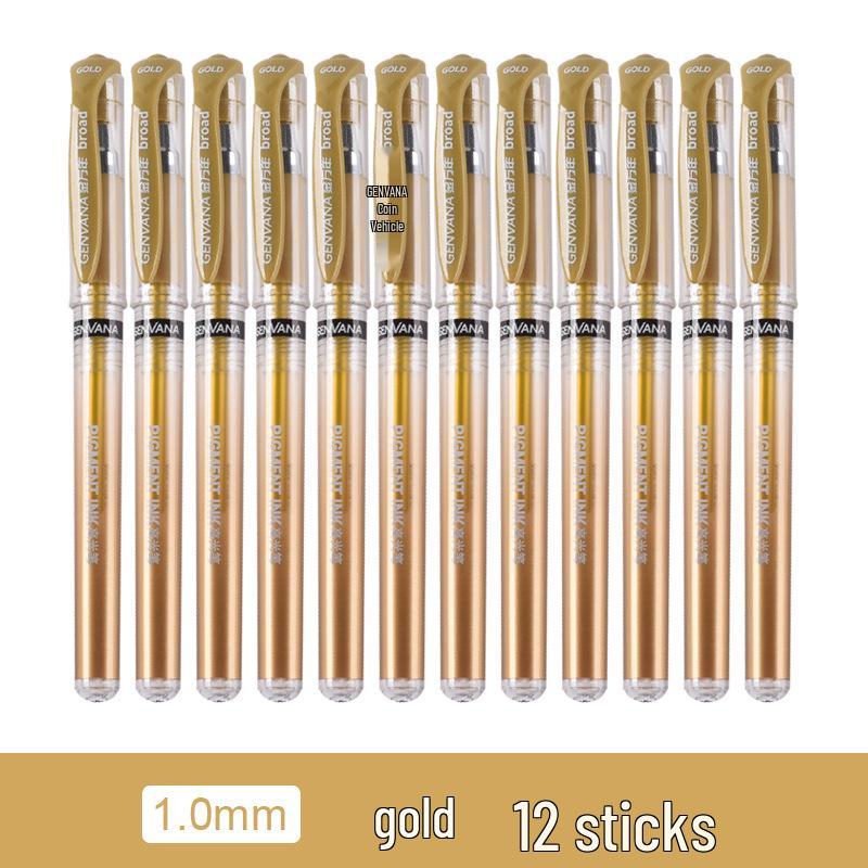 Jin Wannian Gel Pen Set - White, Gold, Black - Waterproof Highlighter for Wedding Invitations & Calligraphy Practice.
