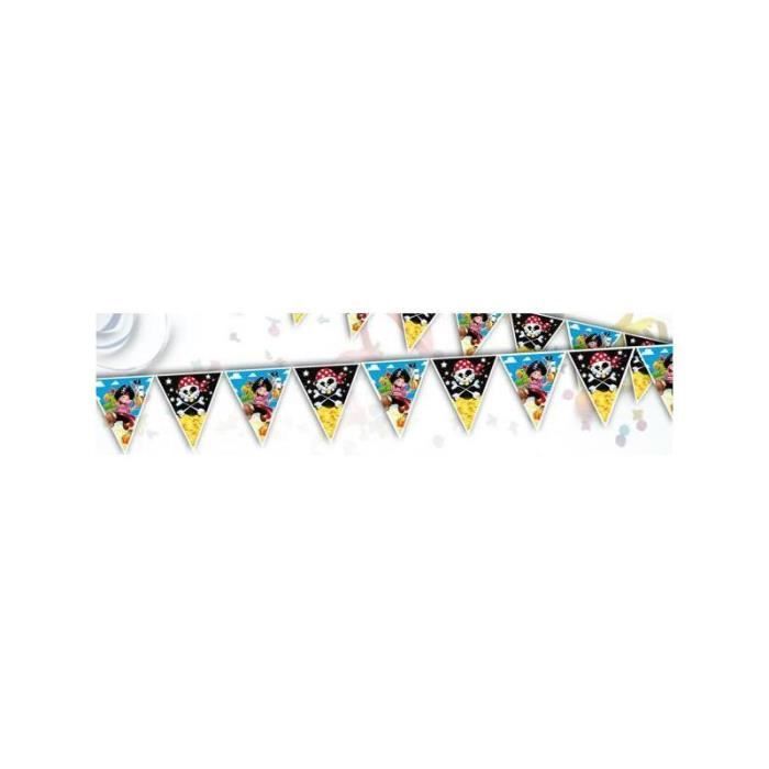 Birthday Garland - Little Mousses - Pirate - 6 Meters - 15 Flags - Pirate Theme