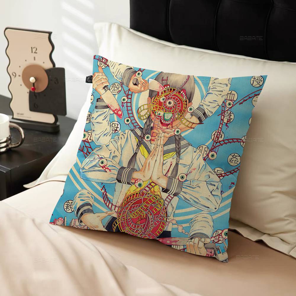 Shintaro Kago Art Horror Pillow Gifts Home Office Furnishings Bedroom Sofa Car Cushion Cover case 45x45cm