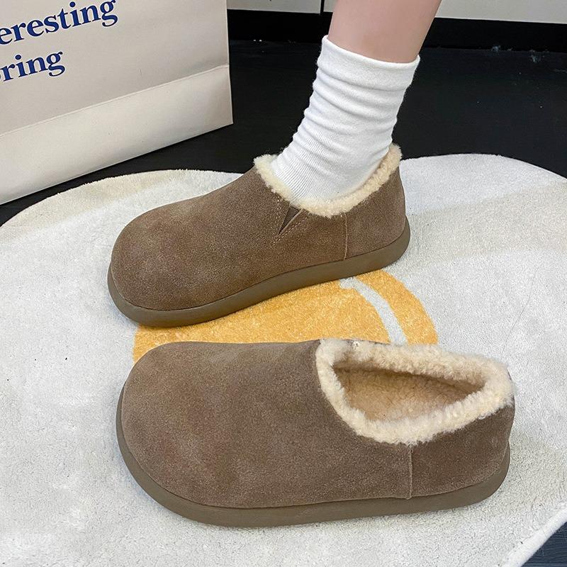 Plush women's fluffy shoes, wear new autumn and winter small potatoes, snow boots, warm Doudou cotton shoes