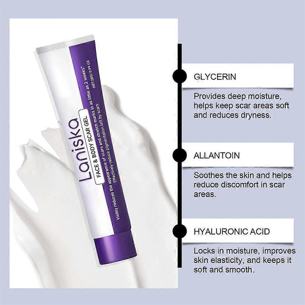 Scar Repair Gel for Face and Body, Weakening Old & New Scars, Natural Formula Quick Absorbing, Suitable for All Skin Types
