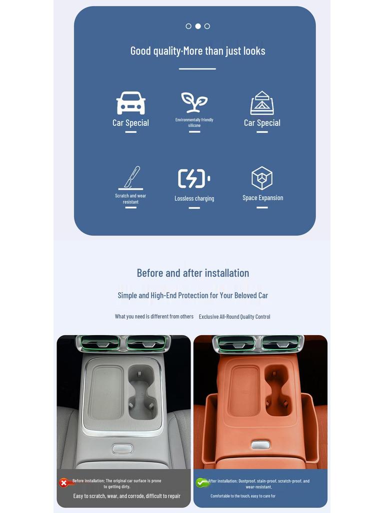 Anti-Slip Silicone Pad for Leapmotor C10 Console - Wireless Charging, Protective Sticker, Cup Holder Cover