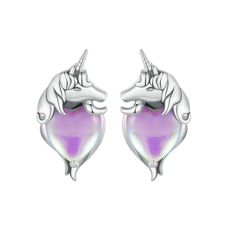 

BAMOER гипоаллергенные серьги-гвоздики с единорогом для женщин, серьги из стерлингового серебра 925 пробы, ювелирные изделия, подарки для чувствительных ушей SCE1680