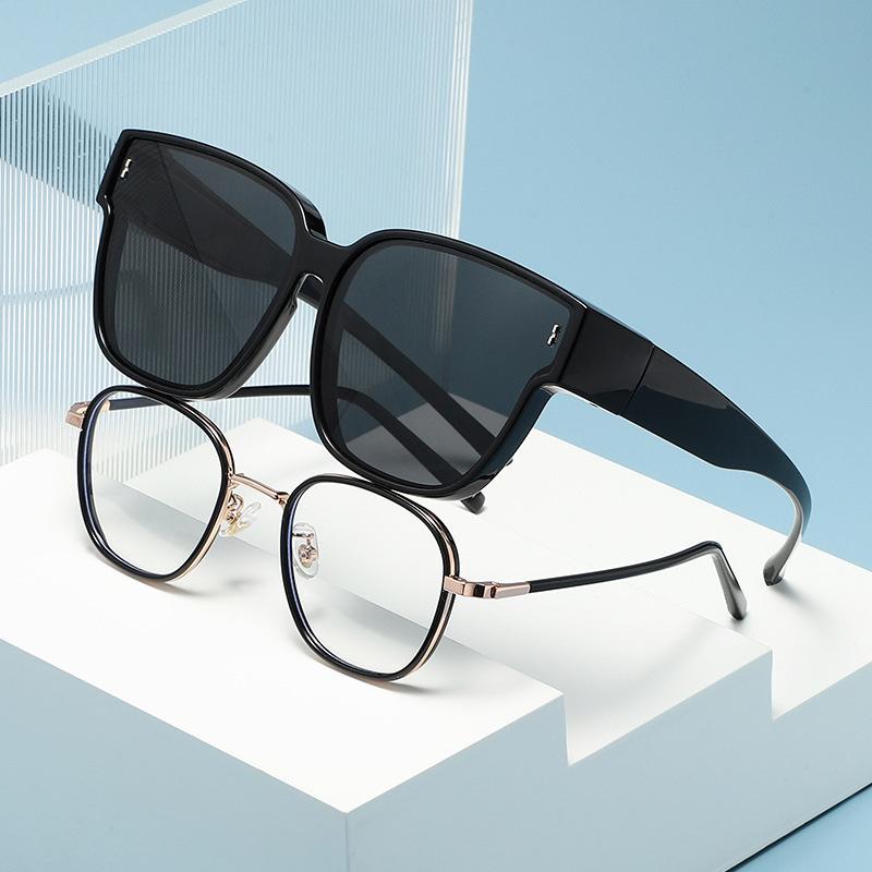 Portable Sunglasses Over-Glasses for Myopia, Polarized Driving Glasses for Men and Women, Can Be Worn Over Prescription Glasses, Summer Sun