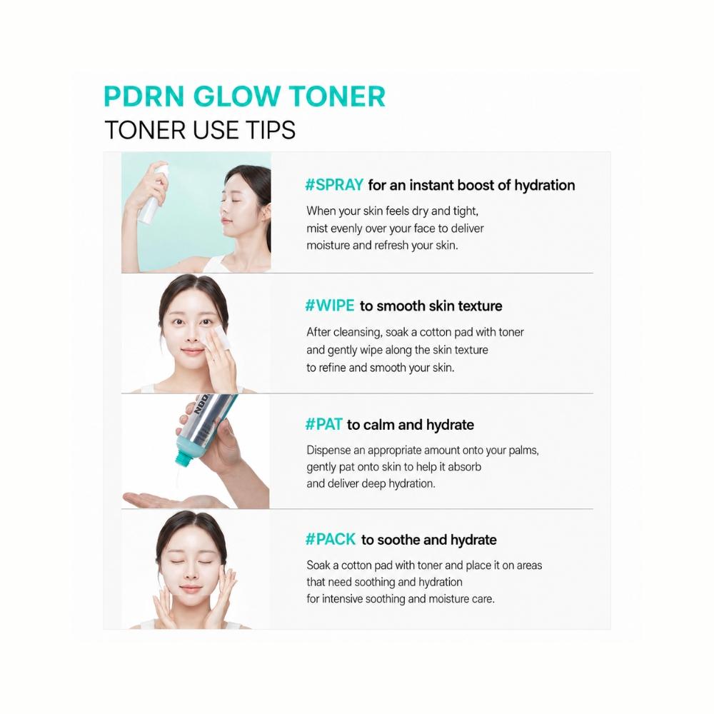 VT COSMETICS PDRN Glow Toner + Mist Spray Bottle Set (200ml X 2EA / 6.76 Fl. Oz X 2EA)