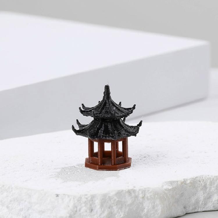 Miniature Pagoda Statues Artistic Chinese Cultural Building 3D Models Safe and Friendly to Nature Decoration