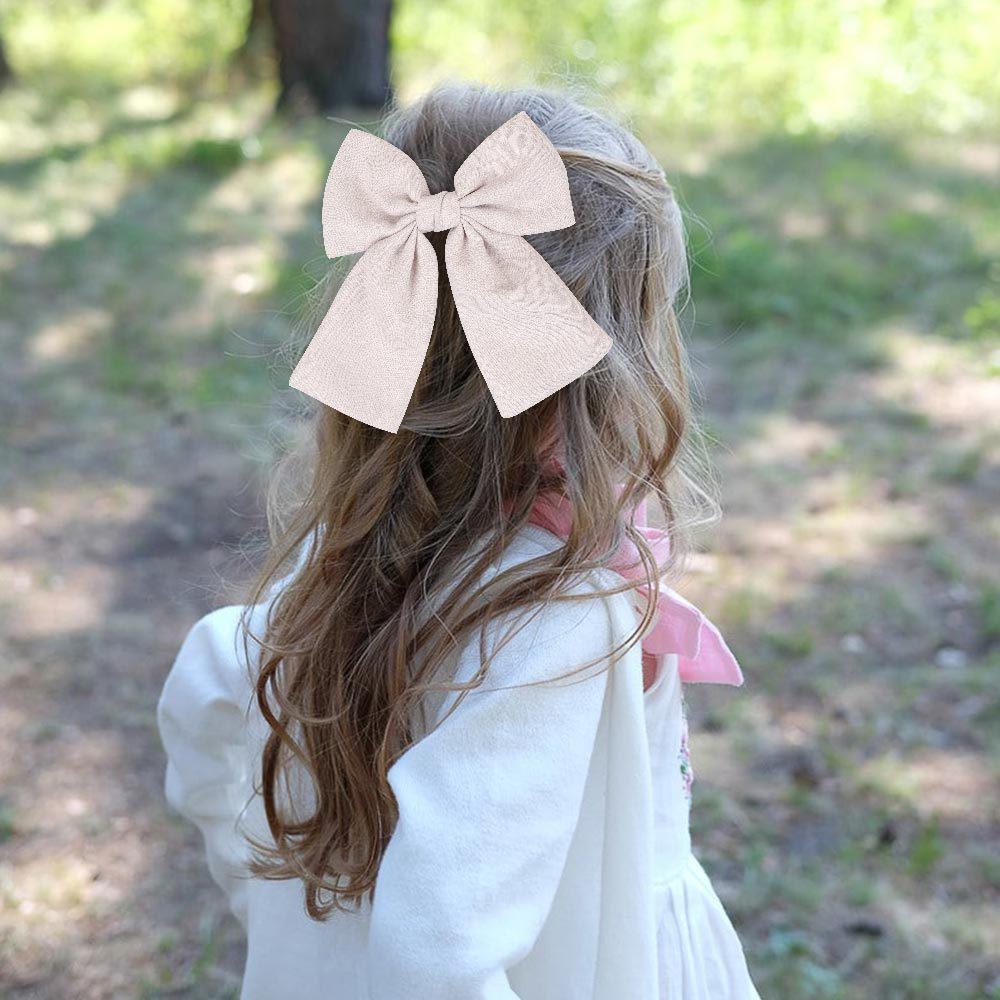 1 Piece Ins Style Fabric Large Bow Hair Clip,multicolor Retro Solid Color Top Clip,womens Back of The Head Hair Styling Headband