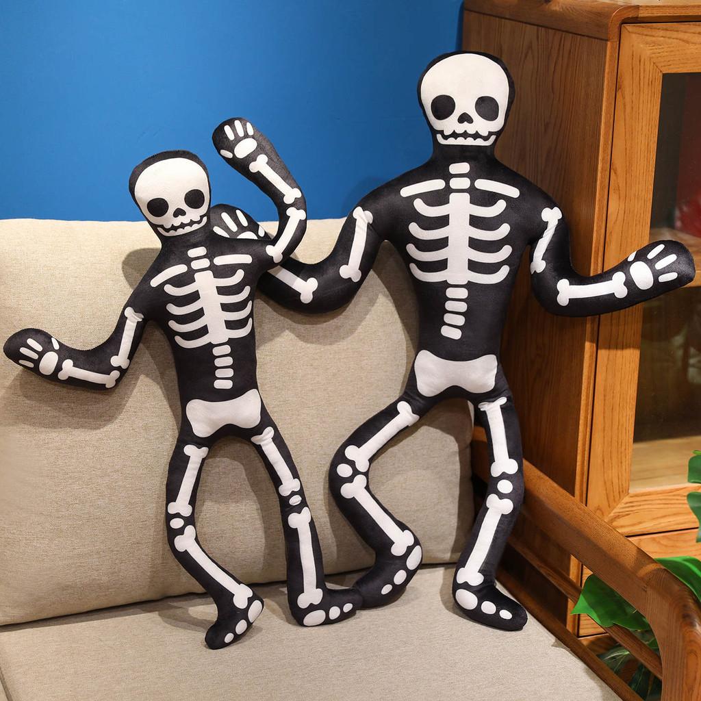 Halloween Skeleton Pumpkin Plush Toy With Pp Cotton For Holiday Decor And Gift