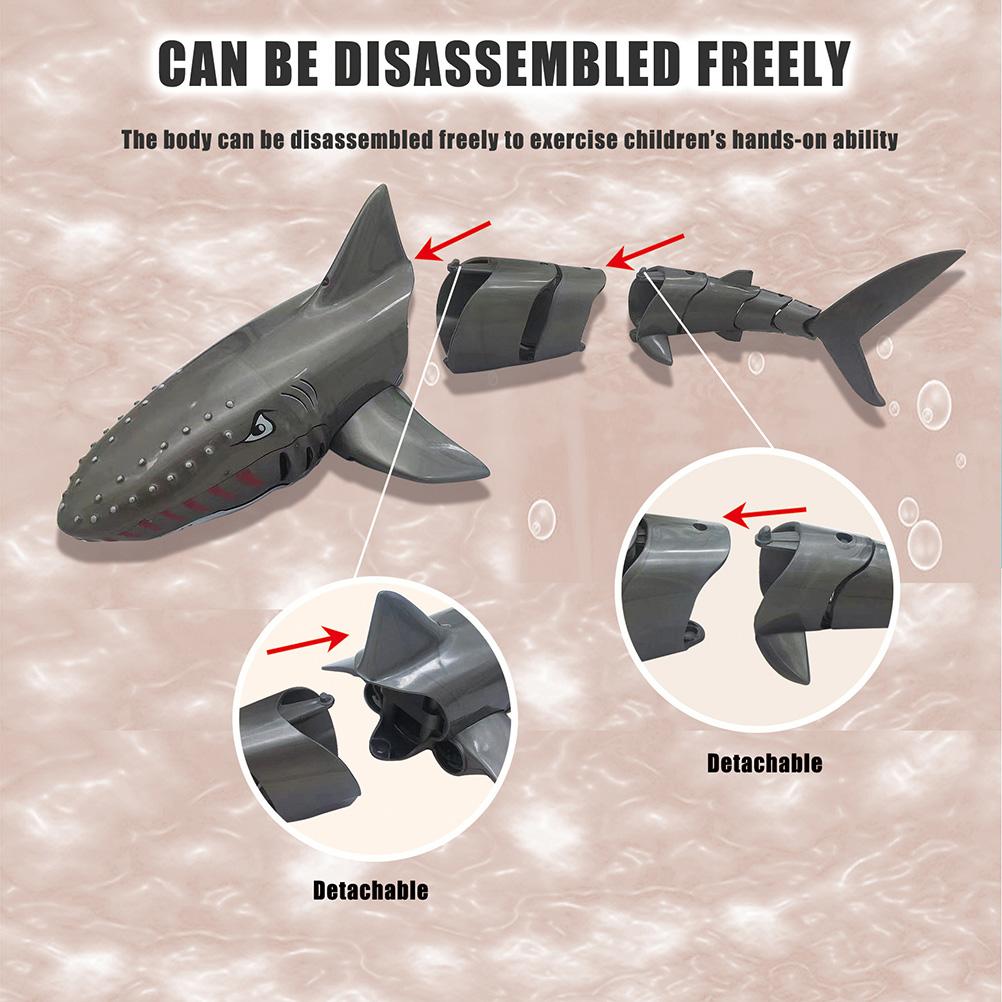 Remote Control Shark Toy 2.4GHZ RC Simulation Shark Toy for Swimming Pool Bathroom Bathtub Water