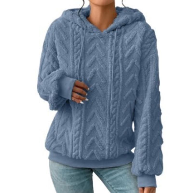 IHUASU Women's Fashion Casual Solid Color Print Long Sleeve Hooded Hoodies & Sweatshirts International design