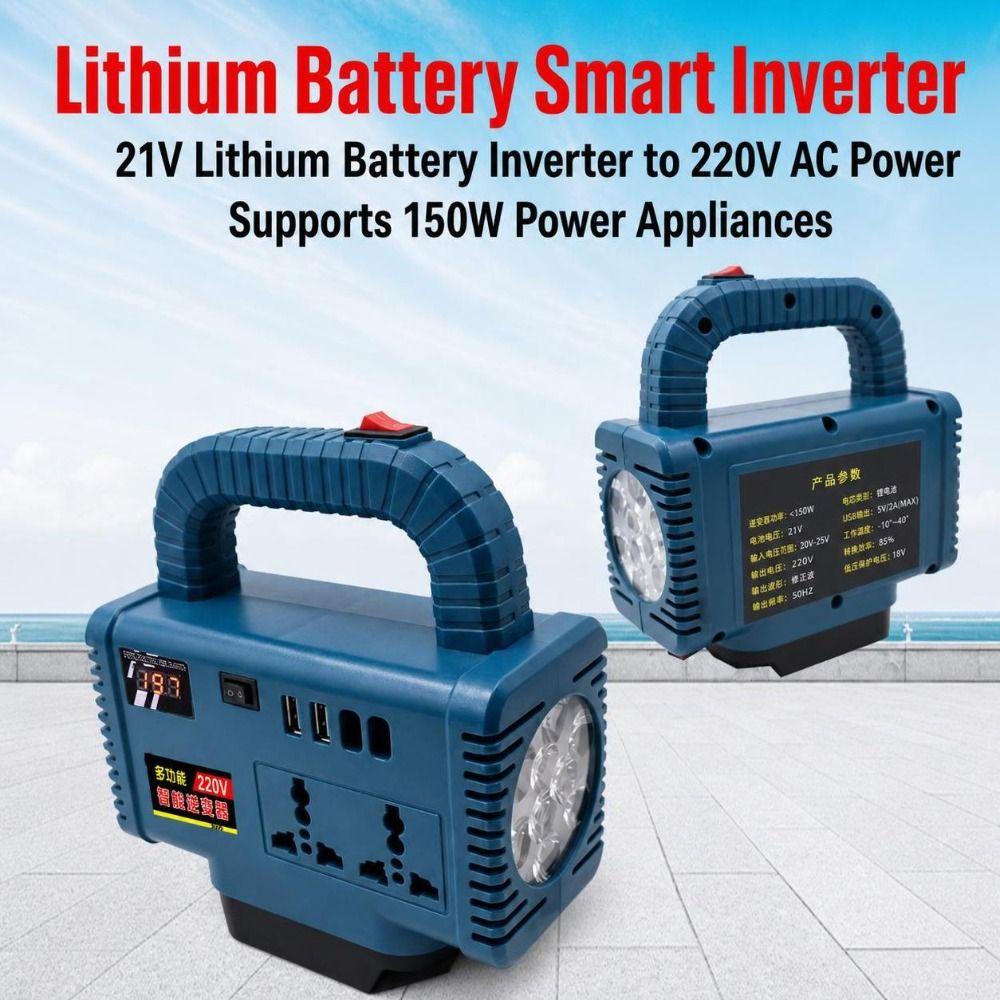150W Portable Power Inverter DC to AC Converter for Makita 18V Battery Mobile Device Charging