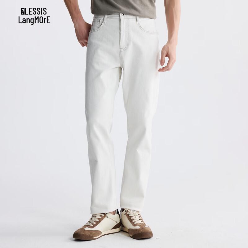 Lilang Men s Easy Care Straight-Leg White Jeans 84