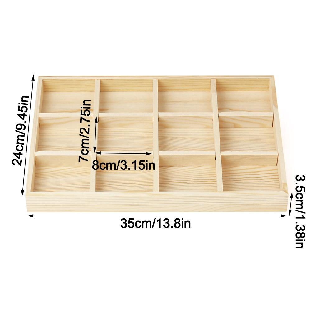 Wooden Jewelry Display Tray Multi-grid Stackable Card Box Jewelry Storage Box