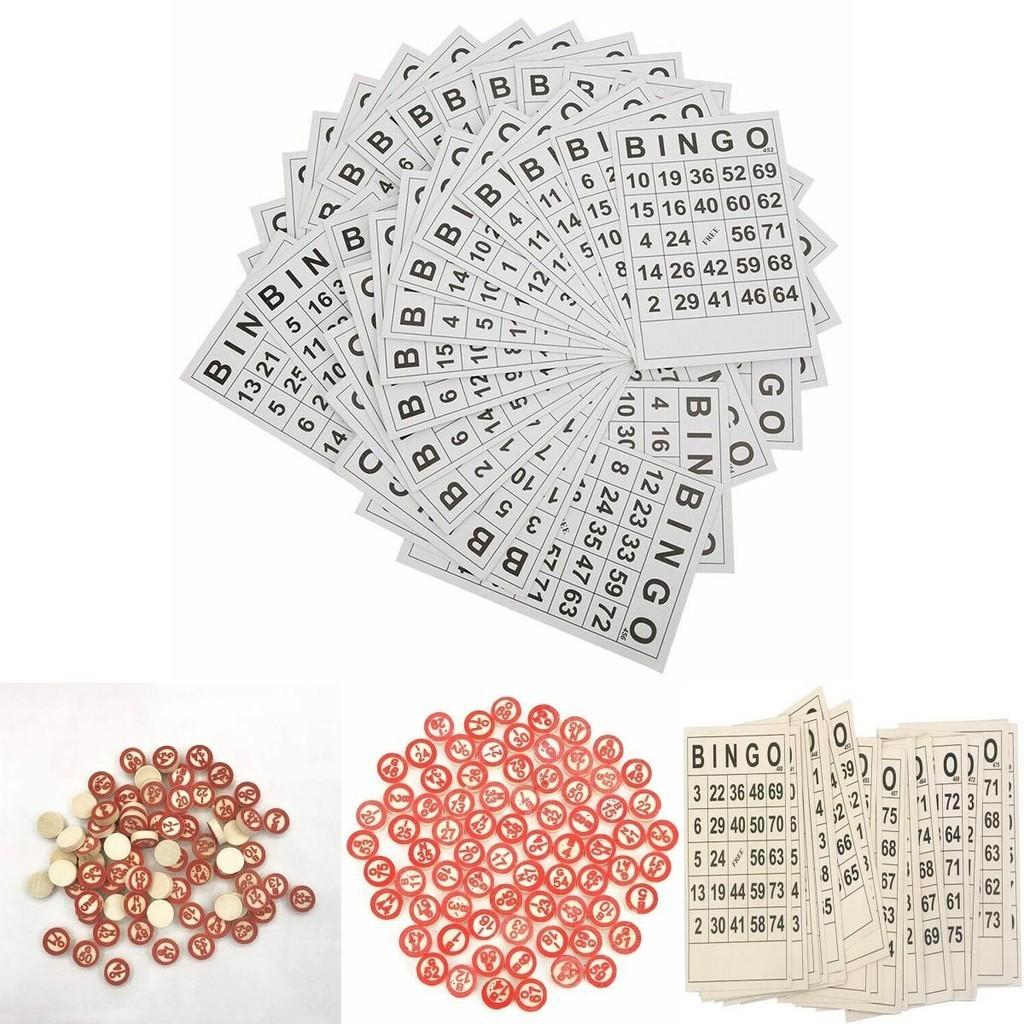 40+75 Bingo Entertainment Set For Children With 40 Bingo Cards And 75 Checkers