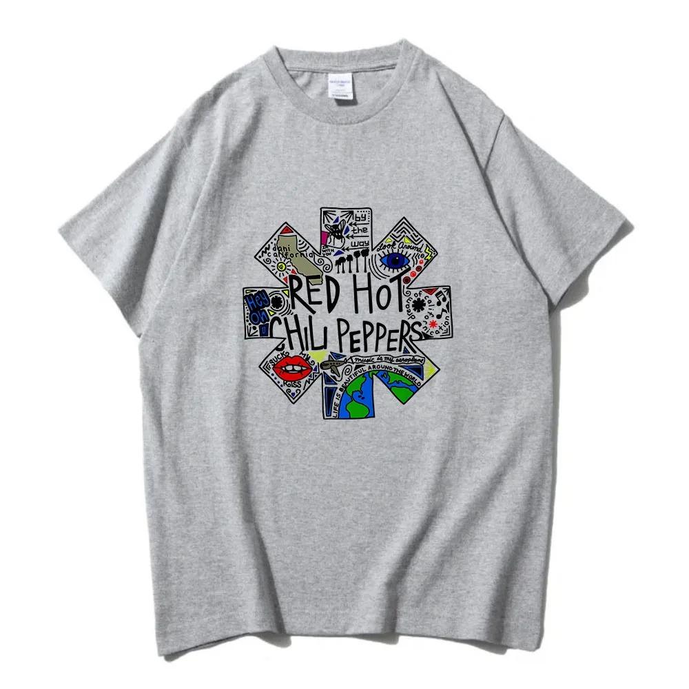 

Футболки Red Hot Fire Squid Chili Peppers Летние мужские и женские хлопковые футболки Уличная одежда Хип-хоп Графический принт Рок Футболки Футболка 4XL