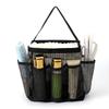 Large Capacity Portable Bathroom Organizer 8 Pocket Textile Hanging Bag for Dorm Shower Bedroom Gym Beach 22x22x25cm Black