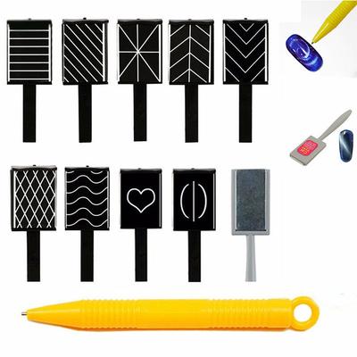11Pcs Set Magnet Plate Wand Board Nail Art Tool for DIY Magic 3D Magnetic Polish Cats Eyes