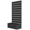 34 X 69.5 Cm Garden Planter Box With Back Trellis Black