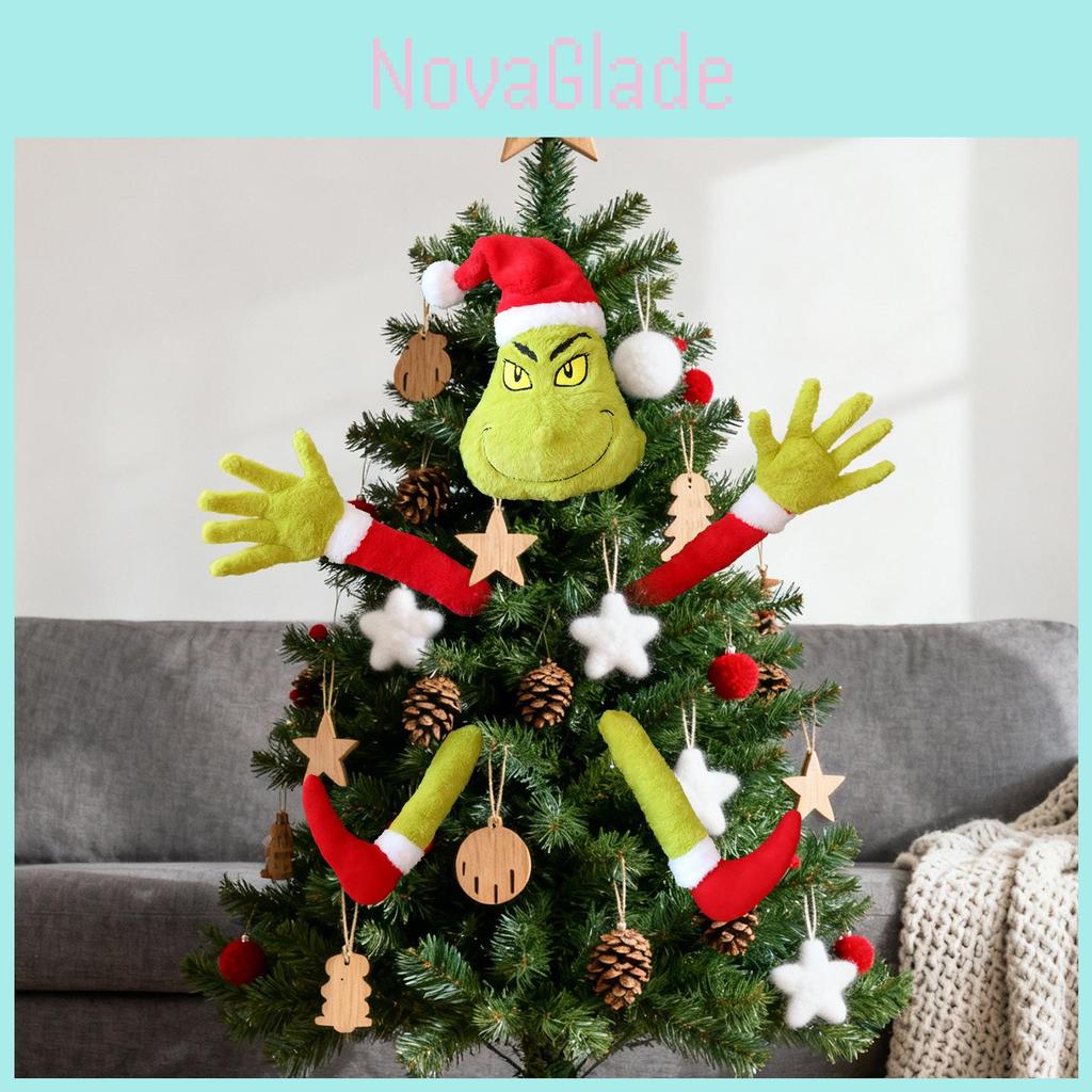 Christmas Grinch Plush Figurine With Plush Finish For Festive Home Decor And Gifts