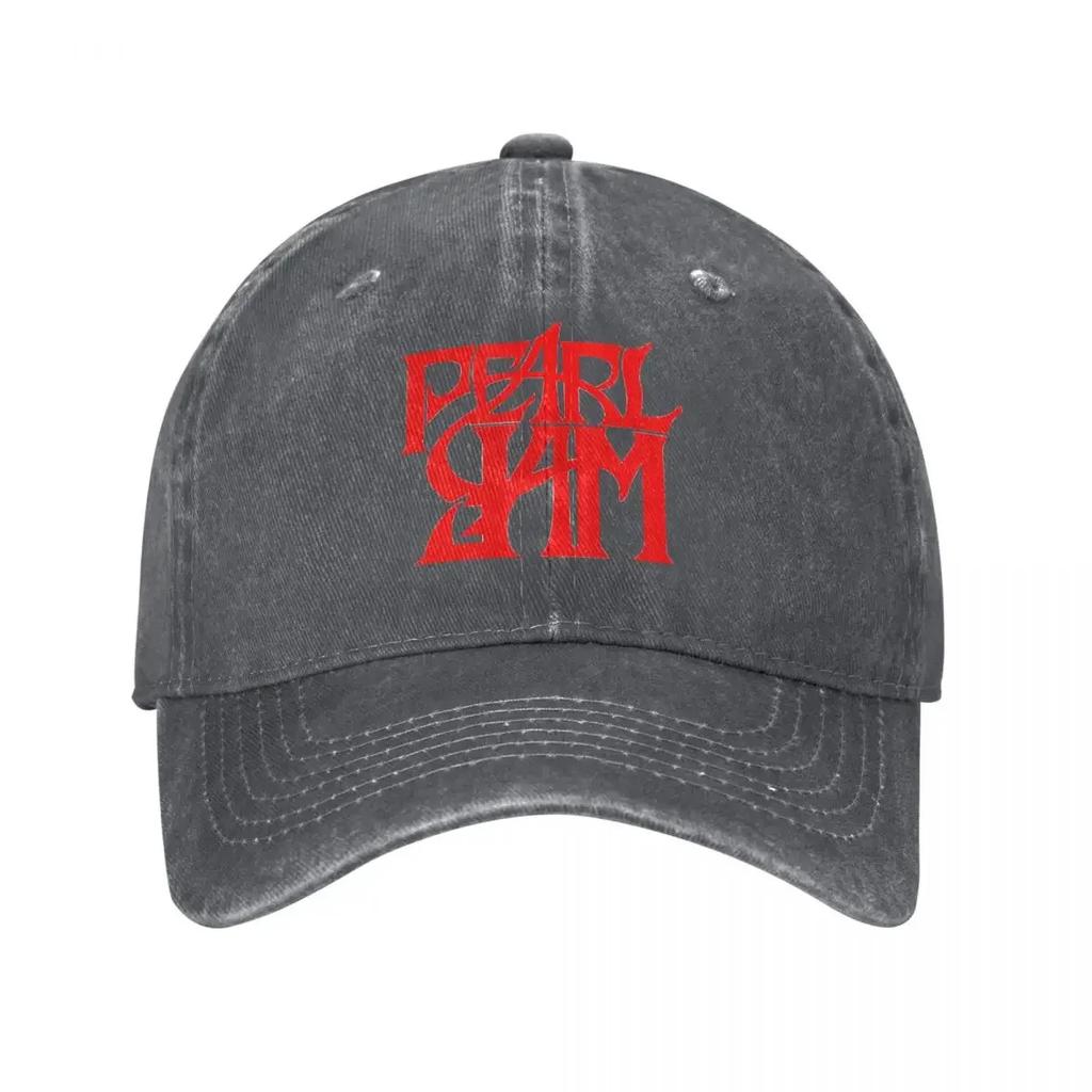 Pearls Jams Red Logo Baseball Cap For Men American Rock Band Streetwear Trucker Hat Retro Sun protection Baseball Caps