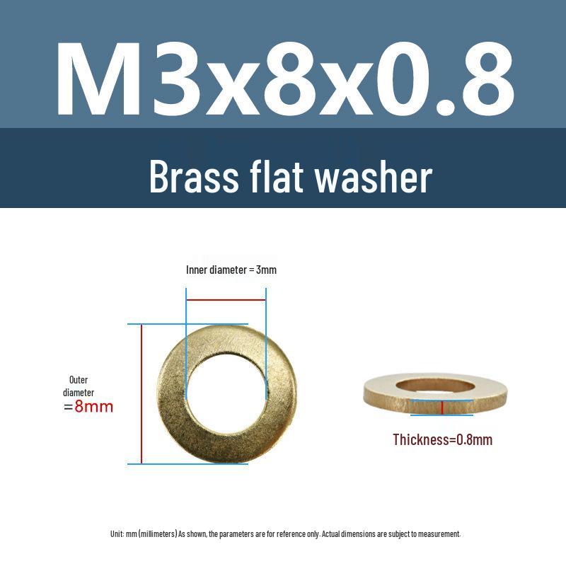 Yigu Durable Brass Flat Washers: M2-M12 Screws