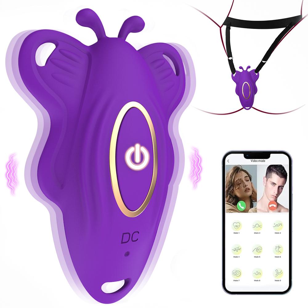 Thong Panty Wearable Vibrator Mini Butterfly Masturbator Clitoral Stimulator 9 Vibration Modes Adult Sex Toys for Couples