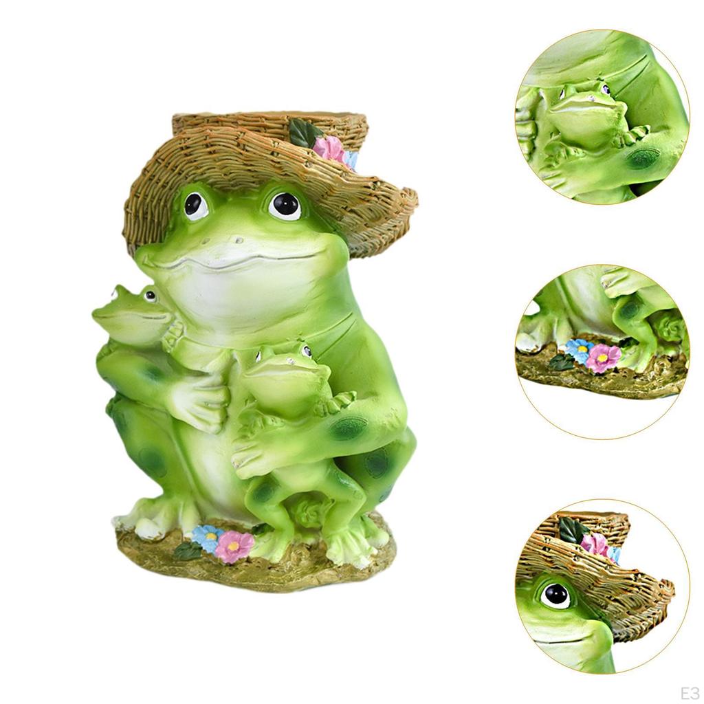 Frog Bird Feeder Garden Sculpture Miniature Decor for Indoor And Outdoor