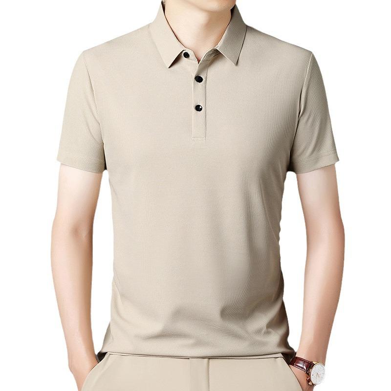 Heren Zomer Wafelgebreid Kort Mouw Revers T-shirt