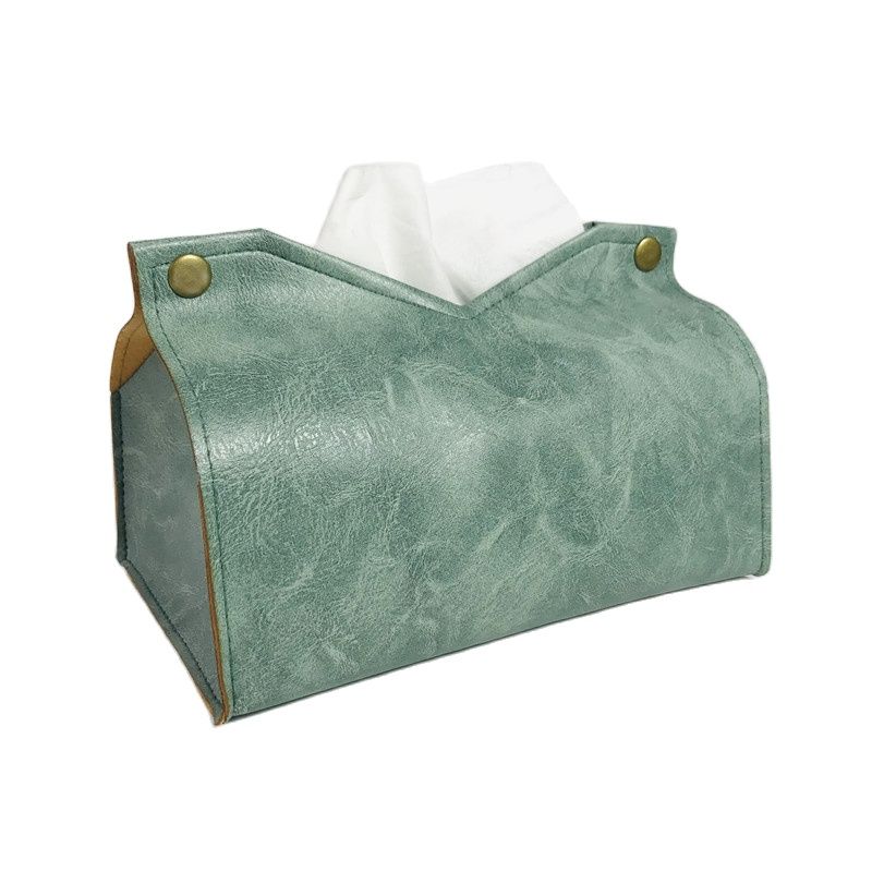 Taschentuchbox, Crazy Horse Textur PU-Leder Moderne Stilvolle Würfel-Taschentuchbox - Dekorativer Organizer für Tischplatte, Badezimmer, Büro