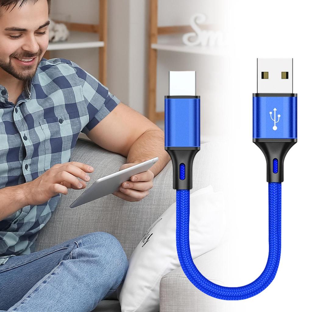 25cm Portable Ultra Short USB Fast Charging Cable For Power Bank MP3 MP4 CameraiPhoneXiaomiOneplus Phone Type C MicroCord