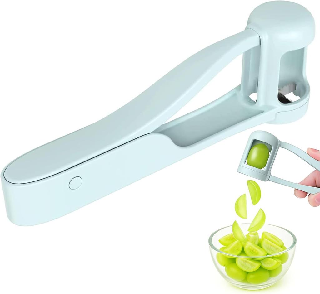 Grape Fruit Slicer Cutter – 4‑Blade Stainless Steel for Grape Tomato Cherry Kitchen Gadget, Salad & Cake Decoration Tool