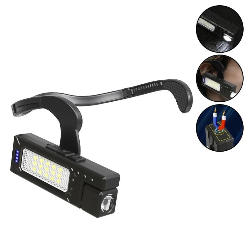

Sensor Ear Headlamp Rechargeable LED Flashlight COB Headlight with Magnet Headtorch Outdoor Waterproof Camping Fishing Lantern A