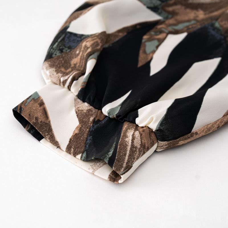 Frauen Herbst Winter Drucken Zwei Stück Set O Hals Langarm Hohe Taille Hose Anzüge