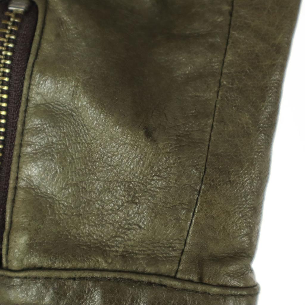 .fr Long Sleeve Leather Single Riders Jacket S Beige Women Used