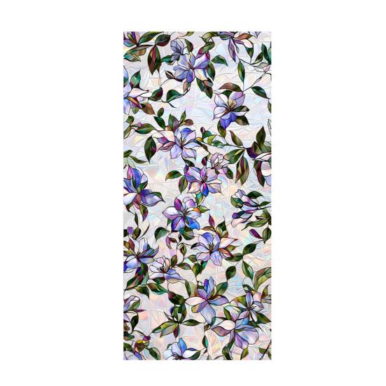 Rainbow Window Privacy Film, Decorative Static Cling Stickers, Heat Control & UV Blocking Glass Cling, Waterproof 100x45cm Static Glass Sticker for