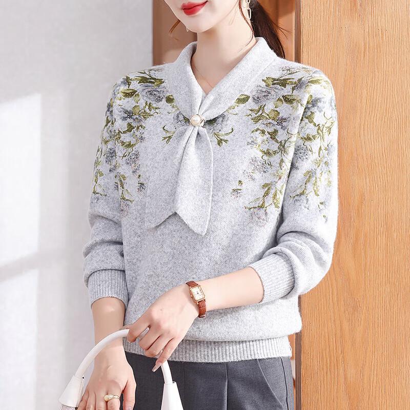 Elegant Autumn Knit Sweater for Mid-Aged Women