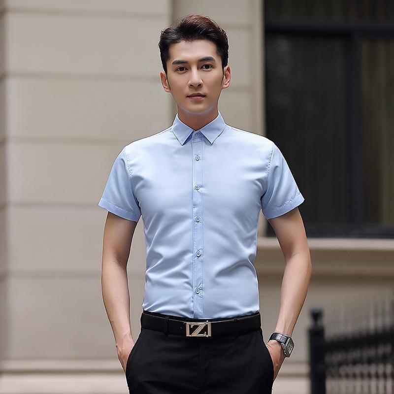 Men's Business Formal Wear: White/Blue/Black Shirt, Long or Short Sleeve, Non-Iron, Autumn/Winter Style