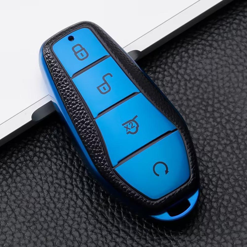 

For Car Key Protection Color Silver,Blue,Green,Red Car Key Cover Leather Key Cover Brand New Easy Installation синий