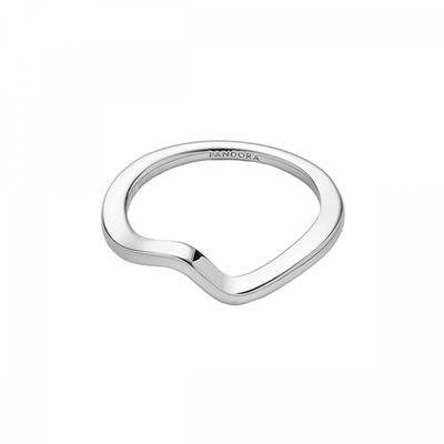 Pandora 193095c00 Moment Polished Wave Silver Ring