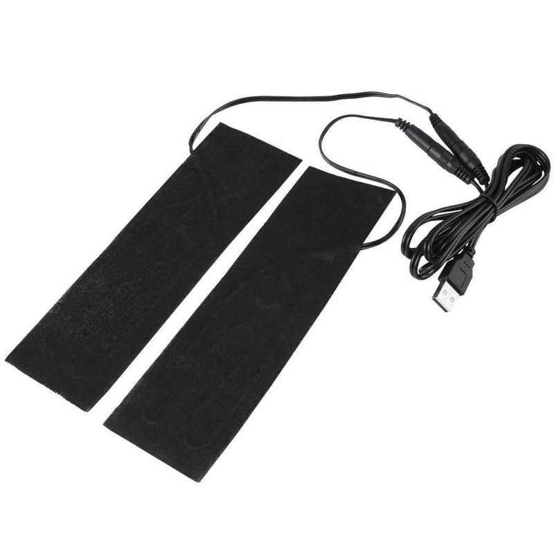 1 Pair 5V USB Electric Heating Pad Carbon Fiber Heated Sheet Winter Warmer Film Heater for Shoe Insoles Warm Feet Pad