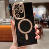 For For Samsung Galaxy S24 Ultra Magnetic Plating Frame Phone Case For For Samsung S21 S22 S23 S25 Plus Protective Cover