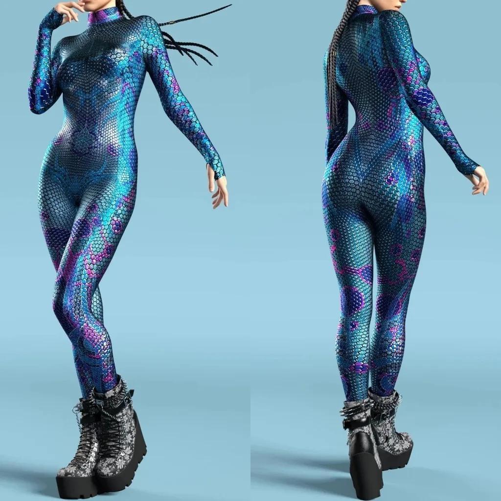 Costume de Scenă cu Imprimare Digitală 3D Adulți Evenimente de Halloween Petrecere Tematică Carnaval Costum Cosplay Joc de Rol Salopetă