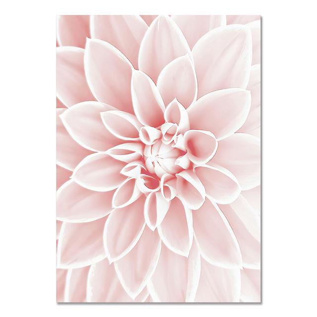 Pink Flower Blooming Rose Peony Nature Plant Nordic Posters and Prints Wall Art Canvas Painting Pictures for Home Design Bedroom
