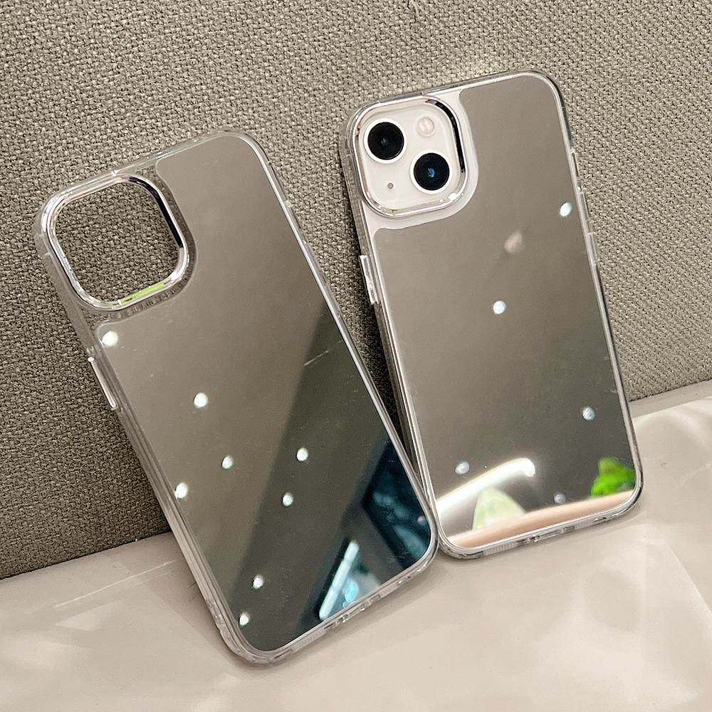 Makeup Mirror Phone Cases for iPhone 11 13 XR 15 Pro Max 12 14 Pro Max Case iPhone 16 XS Max Protective Case Mirror Exquisite Cartoon Waterproof