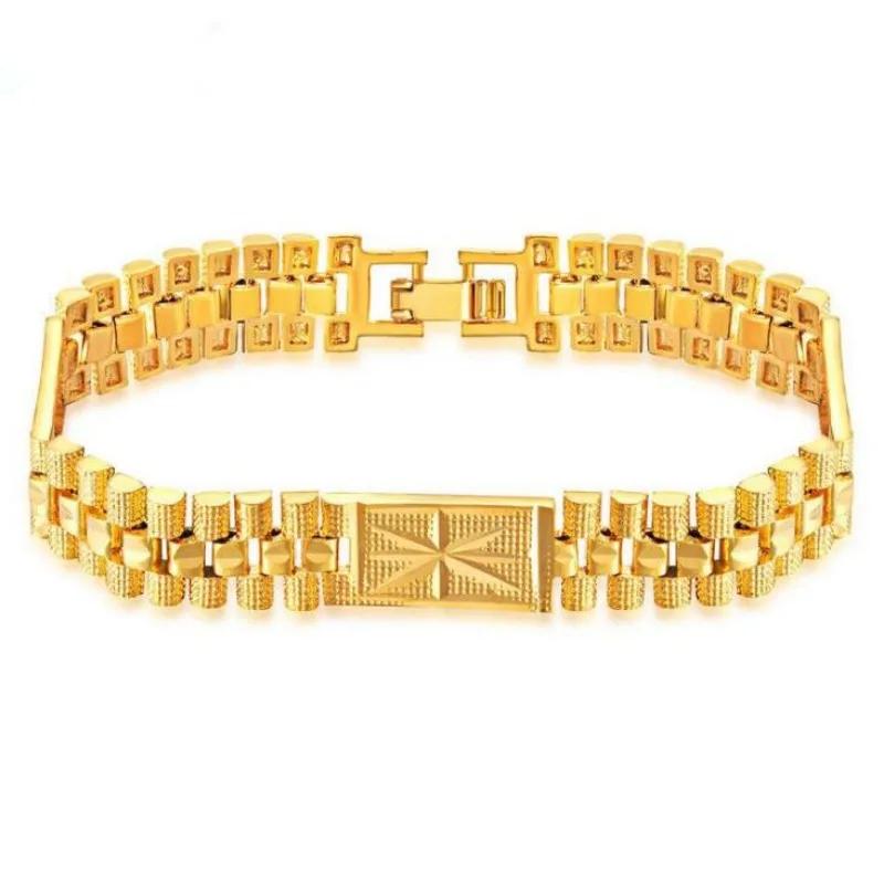 New Fashion Classic Bracelet Gold Color Bracelet Adjustable Punk Rock Men's Party Festival Gift Accessories
