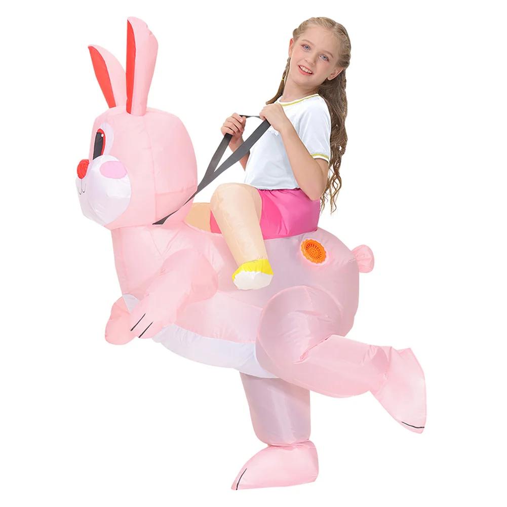 Kids Bunny Inflatable Costume Adult Rabbit Anime Mascot Performance Clothes Halloween Party Carnival Easter Cosplay Costumes